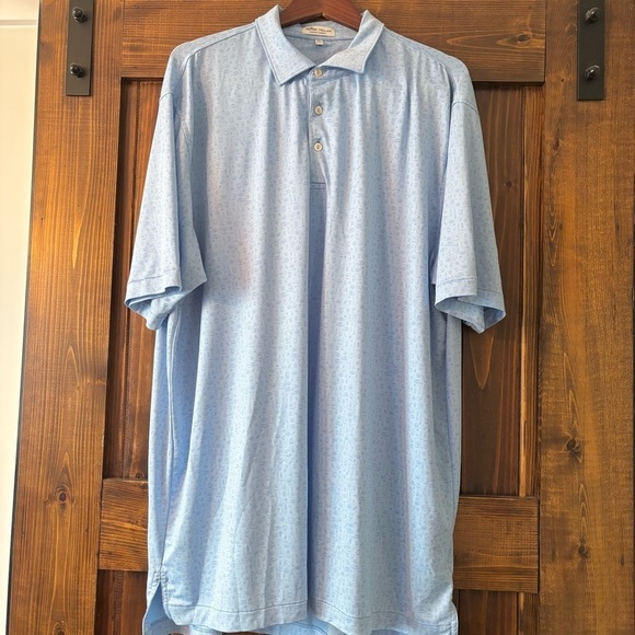 RARE Peter Millar Summer Comfort Polo Big Lebowski Golf Blue Size XL - Picture 3 of 7